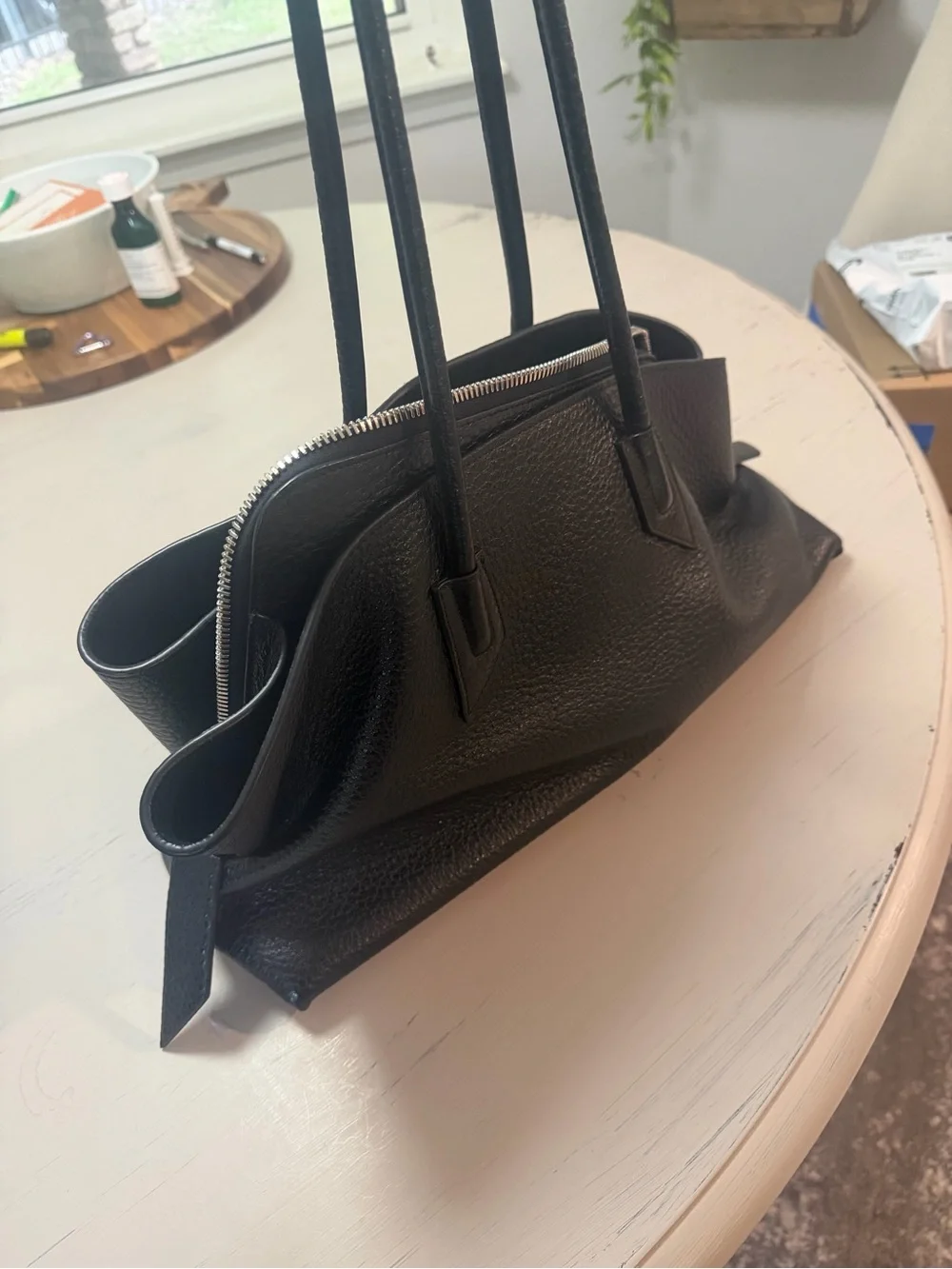 The Attico ''La Passeggiata Medium'' Black Top Handle